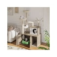 thumbnail image 2 of Ourlova Large Cat Tree With Litter Box Enclosure3 In 1 Cat Tower Hidden Pet Washroom Litter Box FurnitureWooden Multi Level Cat Condo Furniture With Sisal Scratching PostsSoft Plush Perch Hammock, 2 of 8
