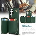 thumbnail image 2 of Crossbody Zipper Wallet Bag Case for Samsung Galaxy S24 Ultra,Dteck Lager Capacity Purse Leather Card Slots Pocket Shockproof Case Kickstad Cover with Shoulder Strap, Darkgreen, 2 of 9
