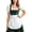 White, variant on Jane Wardrobe Ruffle Hem Pocket Dirndl Apron Skirt Women Oktoberfest Adjustable Tie Waist Costume Half Apron 1PC One Size