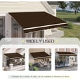 thumbnail image 6 of YODOLLA 13'×9.8' Manual Retractable Awning Sun Shade Patio Awning Cover Outdoor Patio Canopy Sunsetter Deck Awnings with Manual Crank Handle, Brown, 6 of 7