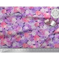 thumbnail image 2 of Soimoi Purple Viscose Chiffon Fabric Flower Watercolor Fabric Prints By Yard 42 Inch Wide, 2 of 3