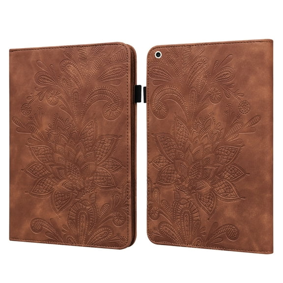 Case for iPad 10.2/10.5 Inch Tablet, iPad 8th/7th Generation Case 2018 2017, iPad Air Case 3rd Generation 2019, iPad Pro 10.5 Case 2017 - Slim Lightweight Leather Wallet Stand Shell (Brown Flower)
