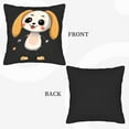 thumbnail image 6 of Set of 2 18x18in Throw Pillow Covers - Cute Cartoon Dog Design with Expressive Eyes Perfect for Couch Bed or Car Decor, 6 of 8