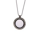 thumbnail image 2 of Koszal Collier Médaillon Rond en Verre avec Strass et Souvenirs pour Femmes, 2 of 6