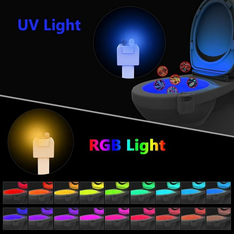 Vintar 16-Color Motion Sensor LED Toilet Night Light,Toilet Bowl 5-Stage  Dimmer