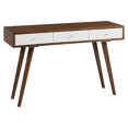thumbnail image 1 of Madison Park Rigby 3-Drawer Manufactured Wood Writing Desk in Pecan/White, 1 of 5