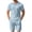 Sky Blue, variant on Mens 2 Piece Summer Outfits Textured Classy Casual Quarter Zip Golf Shirt and Shorts Set Stretch Short Sleeve Suit