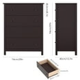 thumbnail image 2 of Homfa Horizontal Dresser with 4 Drawer, 29''W Brown Chest of Drawers, Dressers for Bedroom, 2 of 8