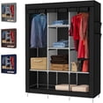 thumbnail image 1 of Closet Organizador Armable De Tela Y Tubo Armario De Ropa Minimalista 170 x 130 x 45 Ropero Organizador para Dormitorio Soporta hasta 33 LB (Negro), 1 of 5