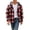 Red, variant on Flannel Jacket for Men Fall Winter Long Sleeve Loose Casual Button Down Plaid Hoodie Shirt Jackets Outerwear