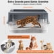 thumbnail image 2 of Arenero para gato de acero inoxidable XL grande con tapete y pala, prevención de fugas, adecuado para varios gatos y gatos grandes, antiadherente, sin, 2 of 7