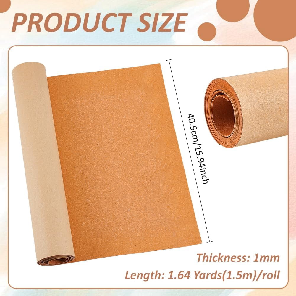 1.64 Yards Leather Bag Liner Self-Adhesive Leather Stiffener Roll Craft Supplies for Bag Handmaking Bonded Sheet for Handbag Reinforcement Dark Orange 1mm Thick diy Dark Orange