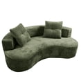 thumbnail image 5 of S-HOME 79.5 Inch 3 Seater Couch in Elegant Upholstered Fabric with 2 Comfortable Pillows for Living Room Decor，Green, 5 of 6