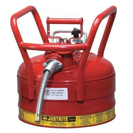 JUSTRITE 7325130 2-1/2 gal. Red Steel Type II DOT Safety Can for Flammables