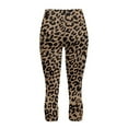 thumbnail image 5 of SCRAWLGOD Leopard Print Brown Black Capri Leggings for Women Slim Stretch High Waisted Capri Leggings with Pockets for Women Active Lightweight Tummy Control Yoga Pants, 3XL, 5 of 7