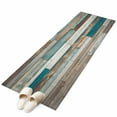 thumbnail image 2 of Turquoise Brown Runner Rug 2x6 FT,Non Slip Hallway Rugs,Vintage Country Ombre Wooden Grain Washable Soft Floor Carpet Throw Runner Carpet Long Rugs for Entryway Kitchen Bedside Sliding Door, 2 of 8