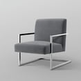 thumbnail image 6 of Posh Living Xzavier Velvet Upholstered Accent Chair in Gray/Chrome, 6 of 8