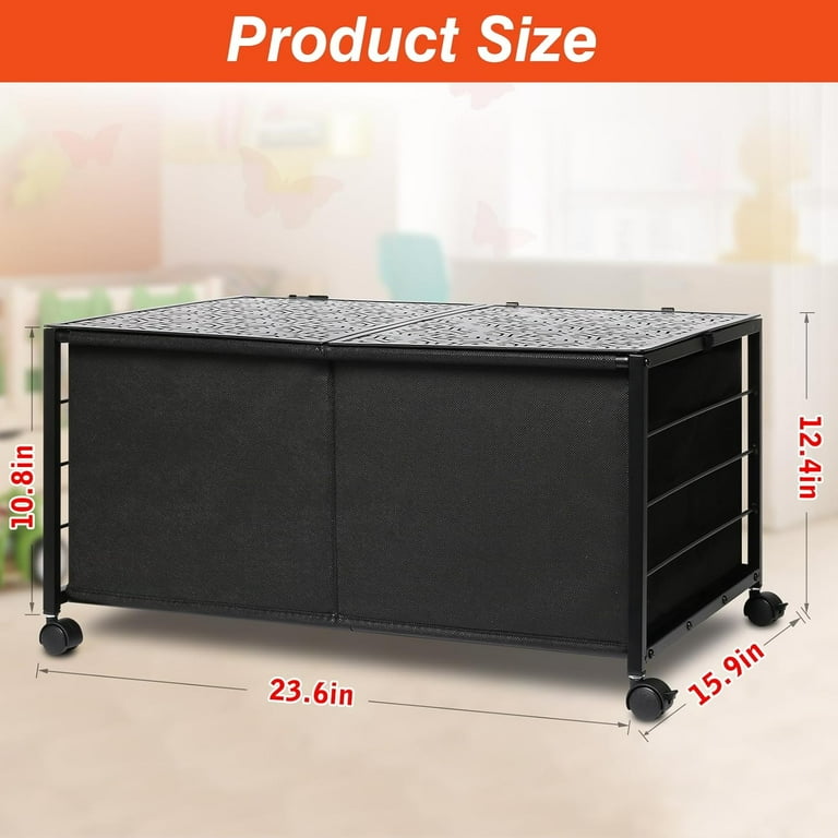 Large Metal Toy Box Storage 2 Pack Large Toy Storage and Organizer with Metal Lid Sturdy Toy Organizer with Wheels Storage Boxes Bins for Playroom Living Room Bedroom Black Removable Walmart