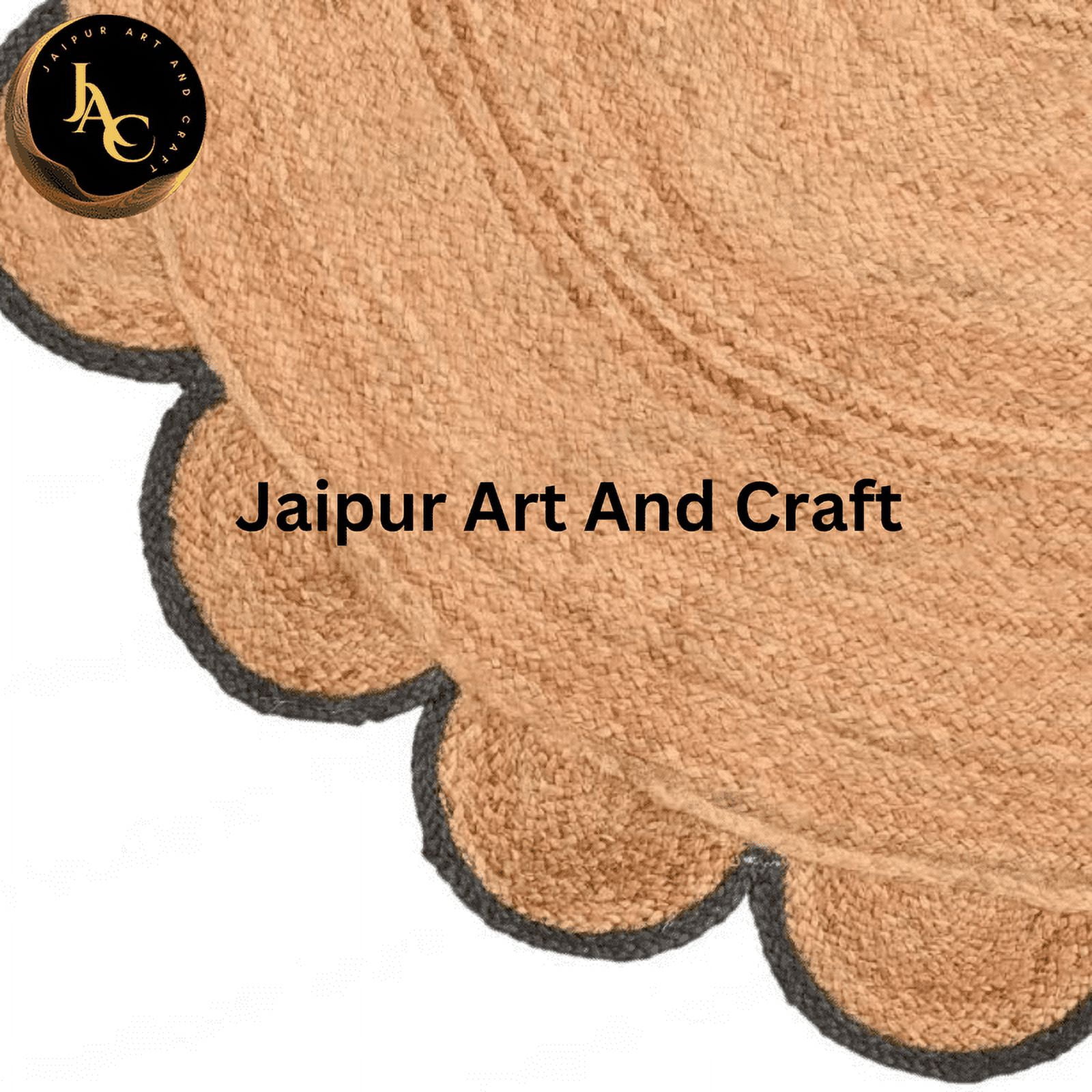 Jaipur Art And Craft Round Jute Area Rug Indian Natural Handmade Home Décor New Design Brown Rug (4x4 Sq Ft)