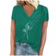 thumbnail image 1 of Camisetas de Manga Corta para las Mujeres, Impresión de Cuello en V Camiseta Casual Top Hecho de 95% Poliéster 5% Spandex para el Uso Diario de Primavera Verano, Camisetas para las Mujeres Casual, 1 of 4
