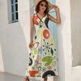thumbnail image 6 of Retro 's 's Vintage Fashion Pattern Sleeveless Dress Women's summer long dress dresses korean style summer clothes for women, 6 of 6