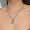 thumbnail image 3 of Big Bunny Necklace Rabbit Pendant Choker Necklace Statement Long Chain Necklace For Women And Men, 3 of 5