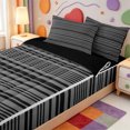 thumbnail image 3 of Erosebridal Abstract Striped Zipper Twin Comforter Sets with Fitted Sheet and 2 Pillowcases,Contemporary Geometric Stripes Zipper Bedding Set,Black Reversible,4 Pieces, 3 of 7