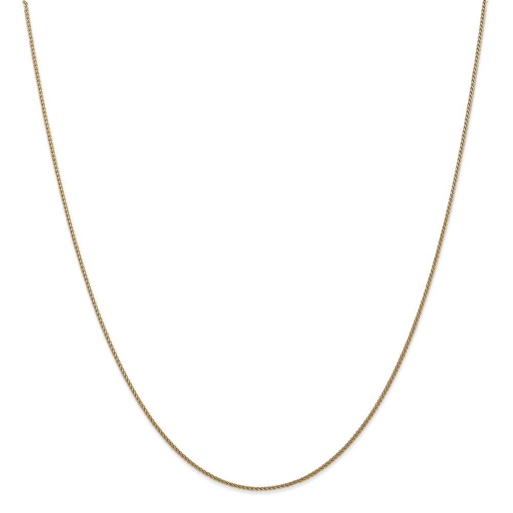 Leslie's Real 14kt Yellow Gold 1mm Diamond Cut Spiga Chain; 24 inch; Lobster Clasp; for Adults and Teens; for Women and Men