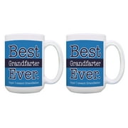 ThisWear Grandpa Gag Gifts Best Grandfarter Ever Oops Meant Grandfather Awesome Grandpa Gift 2 Pack 15oz Coffee Mugs Blue