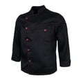 thumbnail image 4 of Mujeres Hombres Chaqueta de Chef Simplemente Cosida Abrigo Uniforme de Cocina Manga Larga - Negro, METRO Sunnimix chaqueta de chef hombres uniformes mujeres, 4 of 7