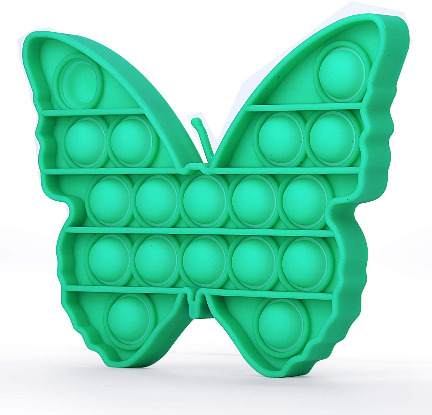 Push Pop Pop Bubble Sensory Fidget Toy,LAFUN Silicone Stress Reliever Autism Special Needs Toys,Squeeze Sensory Toy Anti-Anxiety Tools Help Restore Emotions for The Old and The Young Butterfly,Green