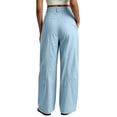 thumbnail image 6 of hoksml Women's Barrel Leg Pants Button Front High Waisted Wide Leg Trousers with Pockets for Daily Wear And Everyday Commuting, 6 of 7