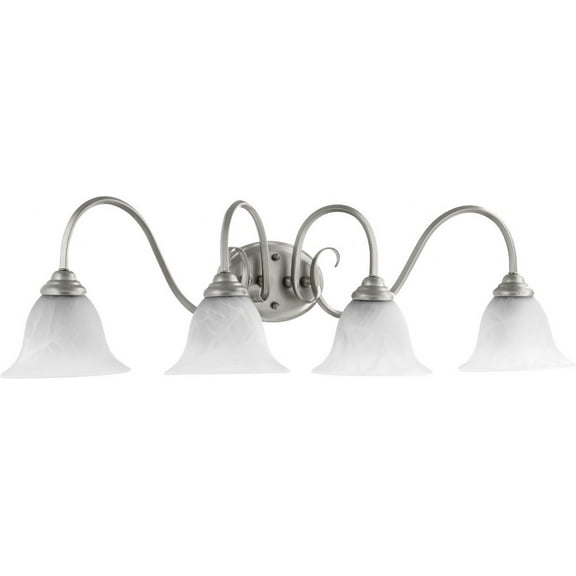 Quorum Lighting Spencer 4-Light Glass Classic Nickel Ceiling Fan
