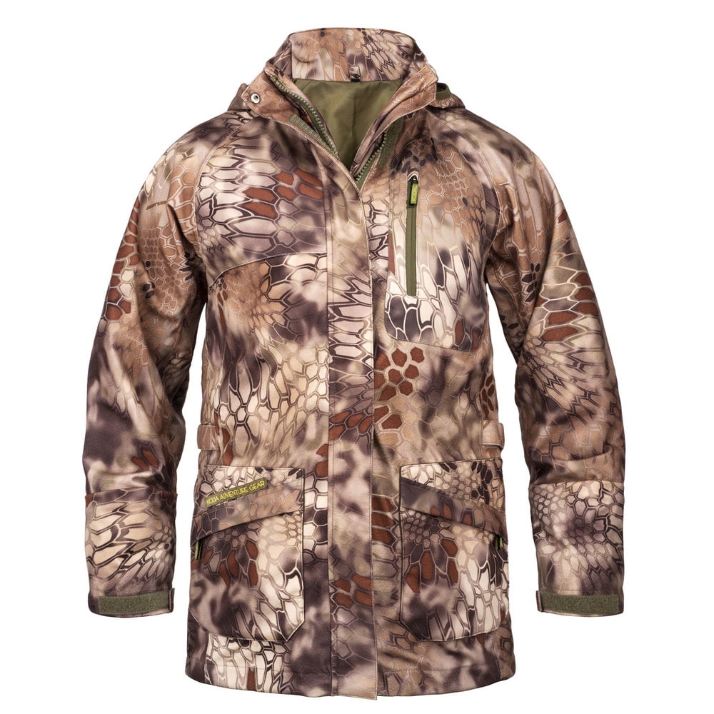 Koda Adventure Gear Youth Waterproof Hard Shell Jacket, Kryptek Highlander, Medium (Youth 10/12)
