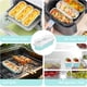 thumbnail image 4 of Pack de 100 Moldes Desechables de Aluminio para Pan Mini con Tapas Transparentes y Cucharas, Ideales para Fiestas, Picnics y Regalos (Azul Claro), 4 of 5
