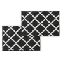 Bibb Home 5044 1-2 Pack Trellis Micro Shag Bath Rugs