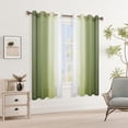 thumbnail image 2 of XWZO Green Sheer Curtains Set of 2, Gradient Semi Sheer for Living Room Bedroom Cafe Windows, 52 x 63 Inch Length, Olive Green, 2 of 8