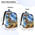 thumbnail image 2 of Fotbe Western Desert Cactus Printed Canvas Daypack - Stylish and Durable Vintage Compact Backpack - Class, Work, Travel, or Laptop Bookbag,Organized Compartments-Medium, 2 of 5