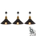 thumbnail image 1 of FSLiving Adjustable Angle H-Type Track Pendangt Light,E26 Base with Black Metal Shade,Remote Control Dimmable Color Changing Timing Lamp for Home Kitchen Farmhouse,Customizable - 3 Lights, 1 of 7