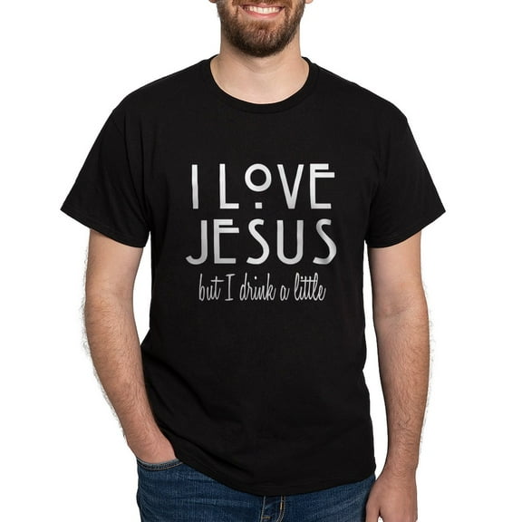CafePress - Love Jesus But Drink Dark T Shirt - Men's Classic Graphic Cotton T-Shirt
