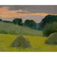 thumbnail image 2 of Arthur Wesley Dow 17x15 Black Ornate Wood Framed Double Matted Museum Art Print Titled - Haystacks (1899), 2 of 5
