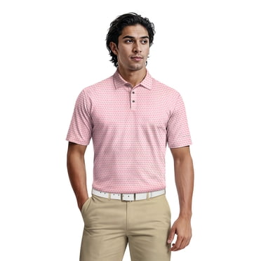 Ben Hogan Men's & Big Men's Performance Flamingo Printed Short Sleeve Polo Shirt, up to 5XL