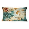 thumbnail image 3 of DESIGN ART Designart "Rustic Paisley Gold Turquoise Gardens I" Floral Printed Throw Pillow 12 x 20, 3 of 5