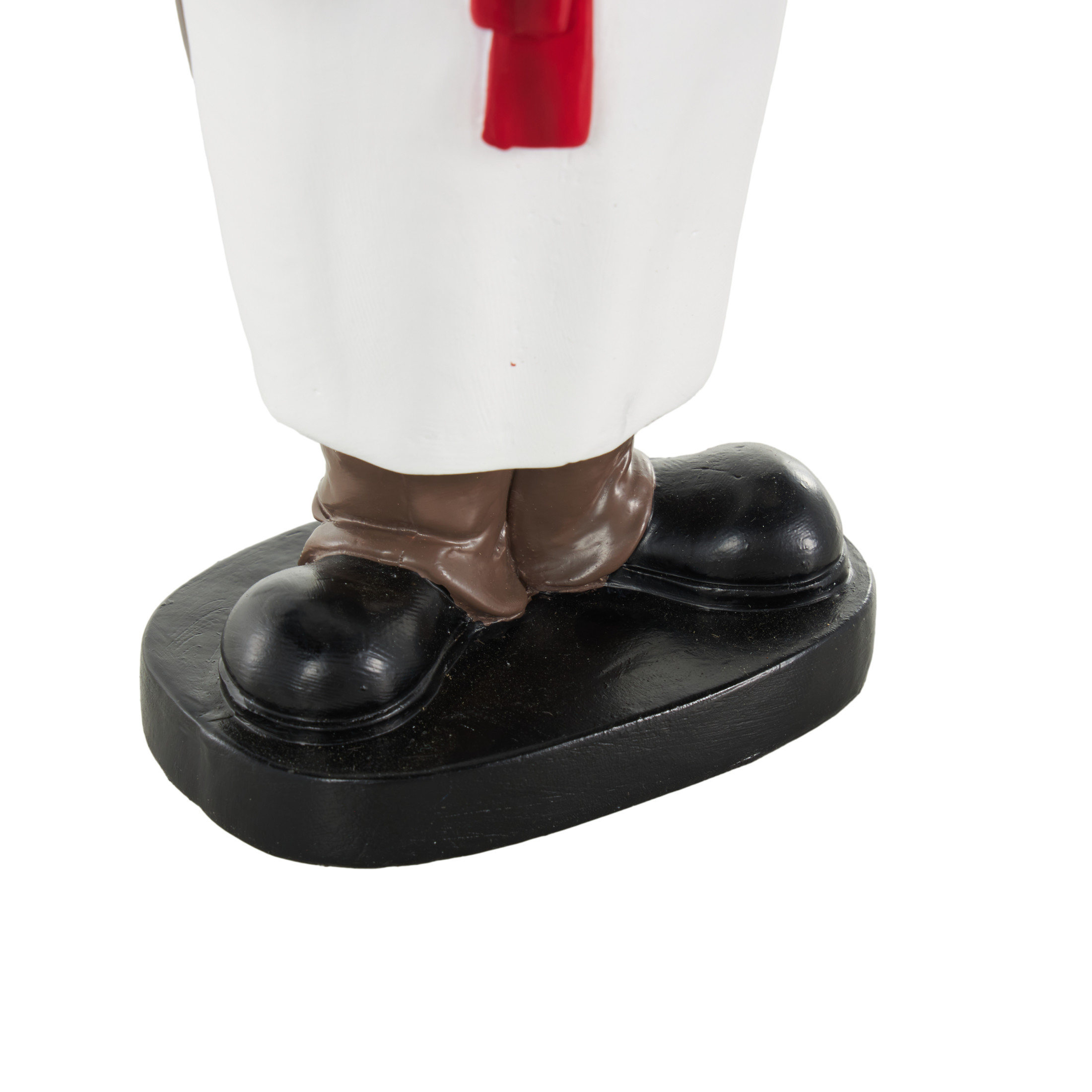 Chef 11.0" Polystone Kitchen Decorative Figurine Salt and Pepper Shaker Holder with Red Accents, by DecMode