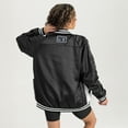 thumbnail image 2 of Women's Gameday Couture Black Maryland Terrapins Oversized Inner Drive Varsity Rhinestone Full-Snap Bomber Jacket, 2 of 5