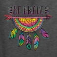 thumbnail image 2 of Colorful Neon Be Brave Dreamcatcher | Dean Russo Art Pop Culture Unisex Hoodie Sweatshirt, Heather Black, Large, 2 of 6