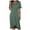 Dark Green, variant on vigerkar Women's Relaxed Fit Short Sleeve Waisted Midi Flowy A-Line Boho Beach Dress Pink, S