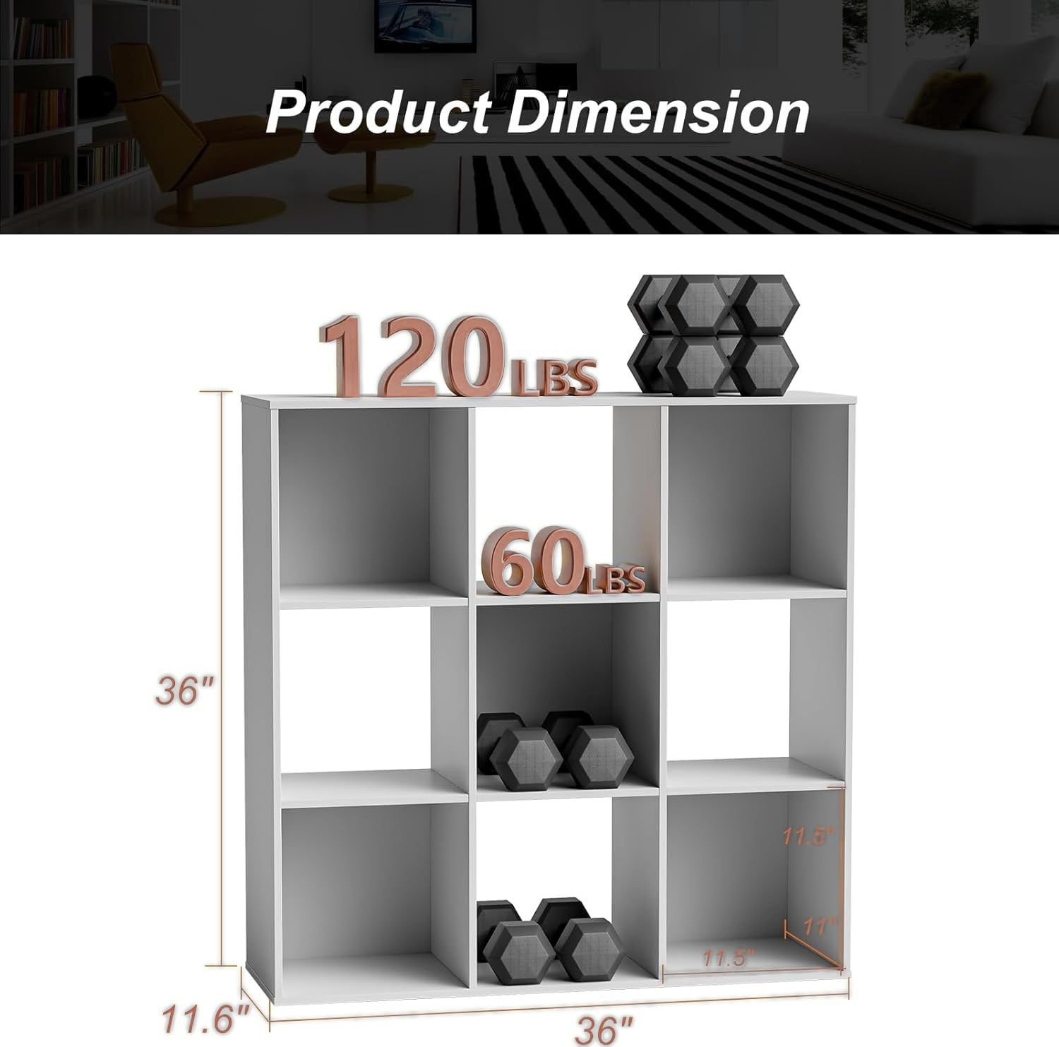 9 Cube Storage Organizer, Open Back Bookshelf with Removable Panels, Vertical or Horizontal Placement, Stackable Bookcase for Living Room, Bedroom, Home Office, White