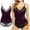 Purple, variant on Ukumplol Pajamas for Women Set Women V Neck Nightwear Ice Silk Sleepwear Lace Chemise Silk Pajamas for Women Cooling Pajamas for Women Tank Top Pajama Set for Women Black M