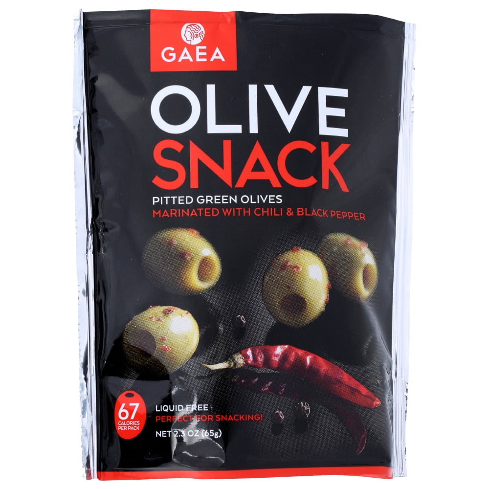 Gaea Olive Snack Pitted Green Olives, 2.3 Oz